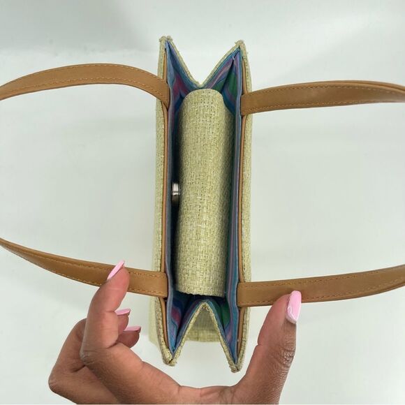 Unbranded Women’s Small Square Structured Basket Handbag Raffia Straw Tote - Picture 6 of 15